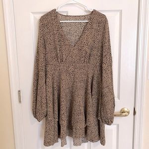 SHEIN Dalmation Print Tiered Layer Dress